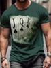 Men‘s 3D Playing Card Digital Style Print Clothing Casual Short-Sleeved Round Neck Oversize Fashion Sport T-Shirt