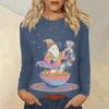 Women's Daily Casual Long-sleeved Printed O-neck Top