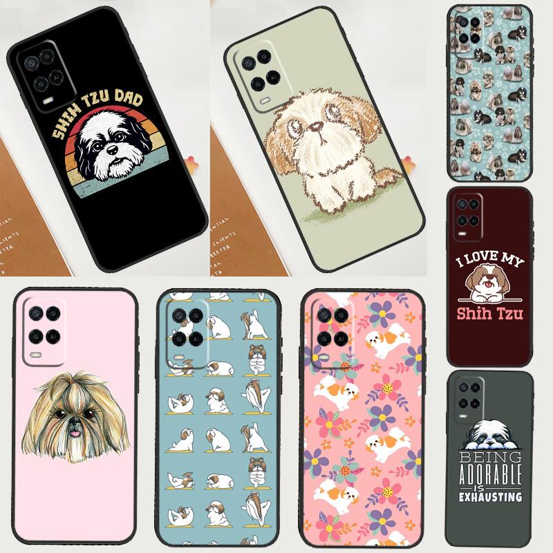 Cartoon Shih Tzu Dog Case For OPPO A83 A91 A93 A1K A15 A16 A52 A72 A3S A5 A9 A31 A53 A53S A54 A74 A94 Cover
