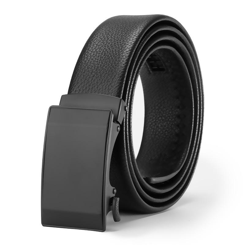 Men's Belt Genuine Leather Belt Young Man's Automatic Buckle Leather Belt Business Casual Belt Men