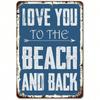 Blechschild Vintage Strand Liebe Metallposter Wandkunst Retro Küchen Dekoration