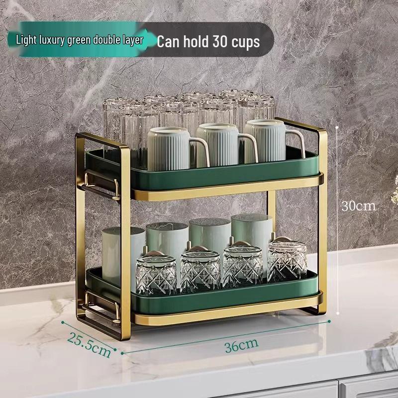 Double-Layer Desktop Tea Set & Cup Draining Rack