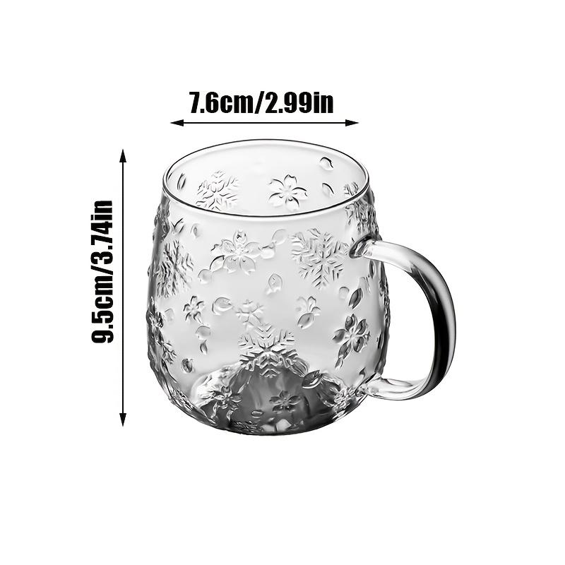 Creative Snowflake Embossed Glass Coffee Cups Japanese Ins Style Coffee Tea Mug for HomeOffice Heat-Resistant Glass Espresso Cup