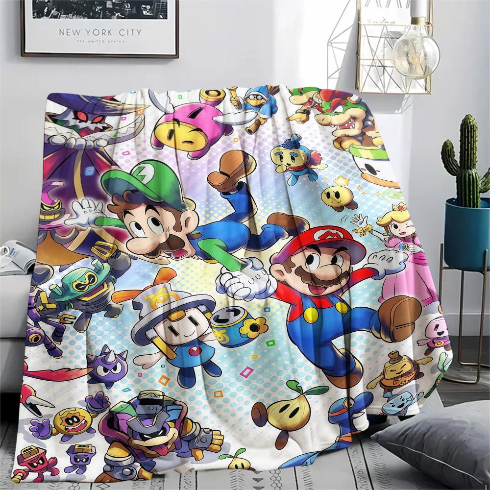 

Super Smash Bros. Mario Collection flannel blanket, soft for home bedroom, great gift for game lovers 75x90cm