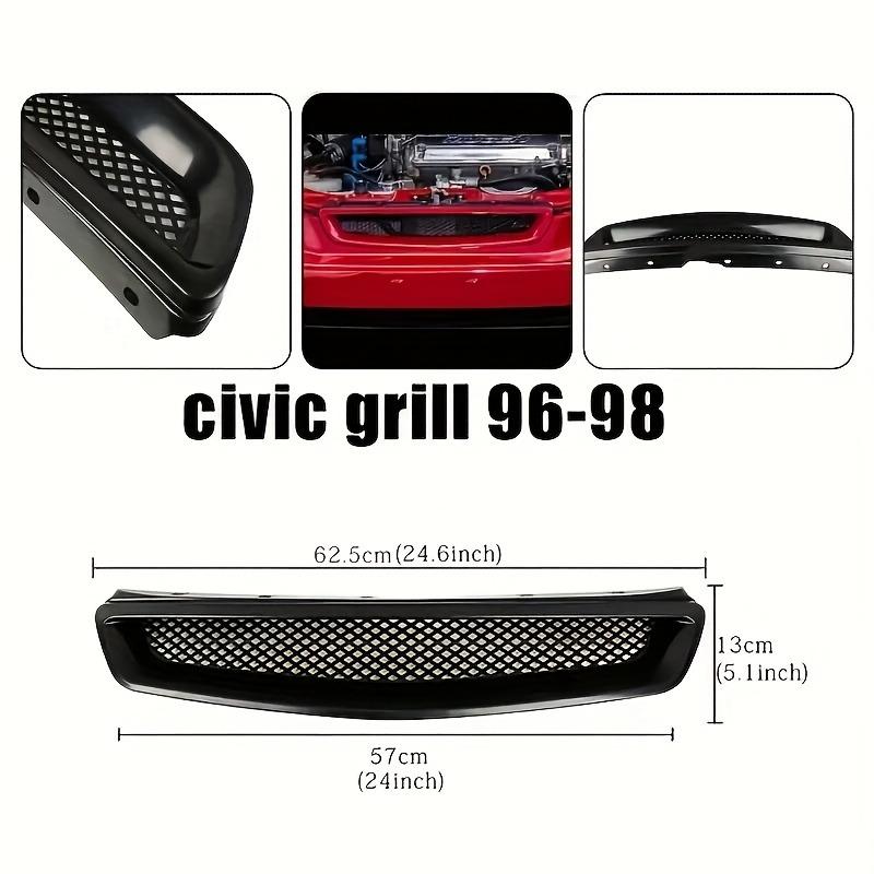 Vordere und vordere Luftöffnungen für Civic-Modelle 96-98. Das Maschengitter ist ein langlebiges Material in einem leuchtend schwarzen Stil.