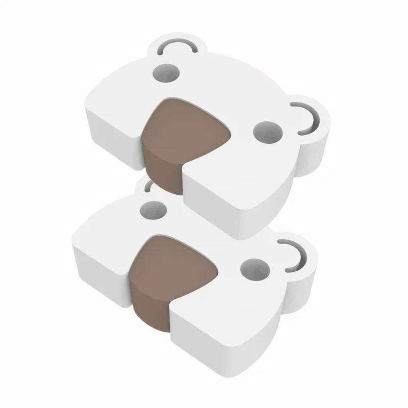 Baby Safety Door Stopper Home Toddler Anti-Pinch Hand Thick Door Block Cartoon Bear Kids Finger Protect White EVA Door Stoppers