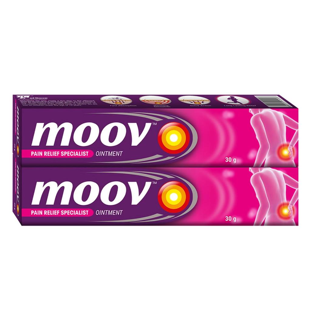 Moov Pain Relief Cream 30G Tube Pack of 2 for Back Pain, Muscle Pain, Joint Pain, Knee Pain, Quick Absorption