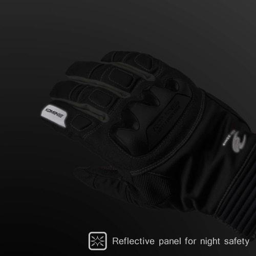 Komine Motorcycle Protective Winter Gloves Black M GK-834 1279 Waterproof Cold Protection Stretch Material Protector for Autumn/Winter/Spring