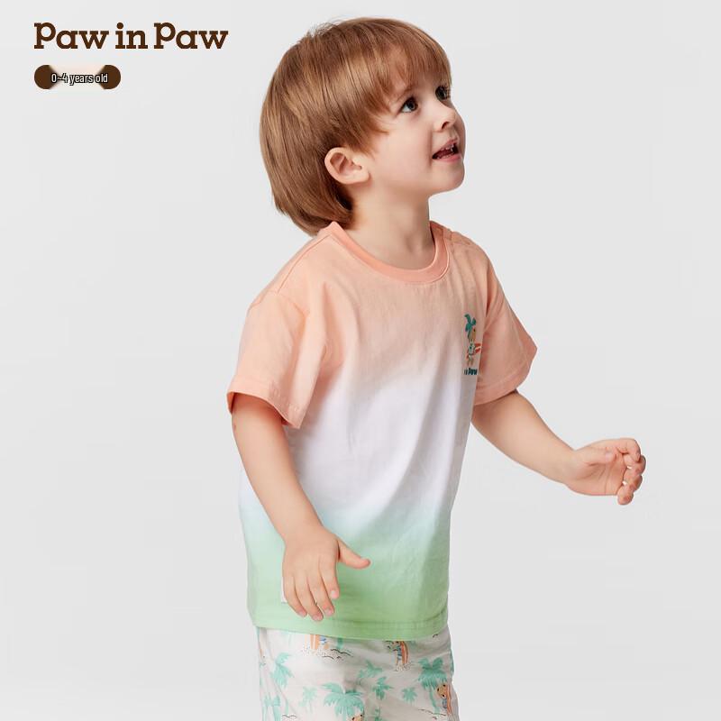 PawinPaw 2025 S/S Boys  Cartoon Bear Short Sleeve T-Shirt 100
