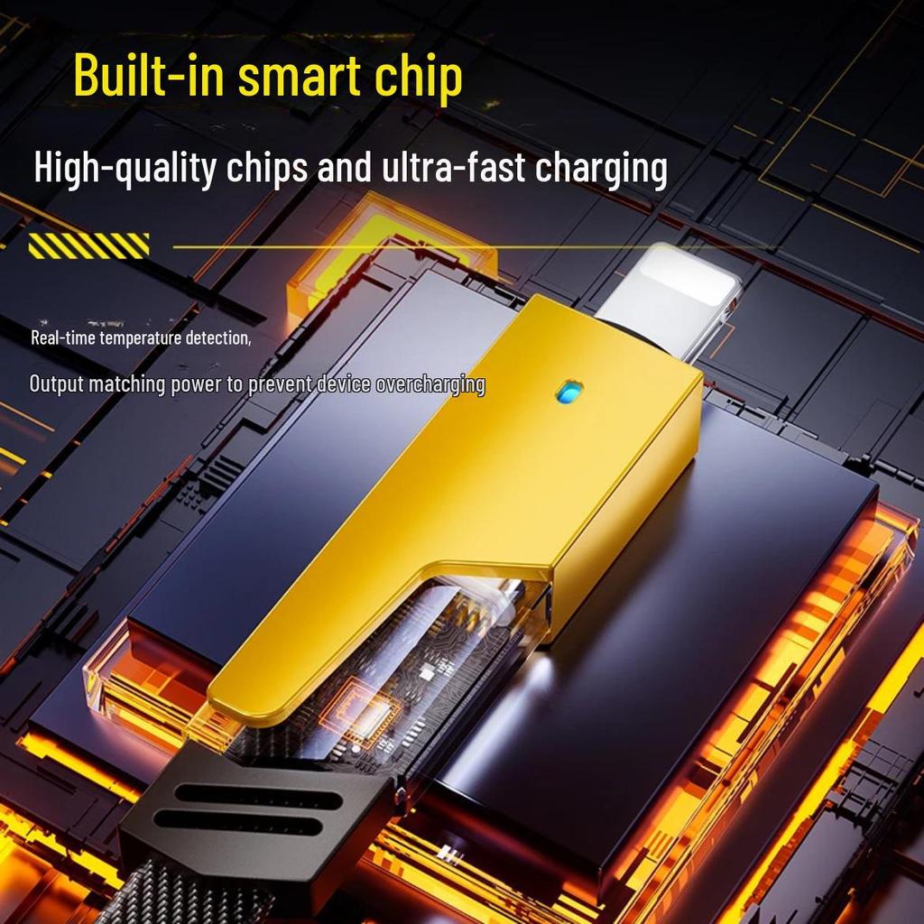 PD27W Cablu de Date Auto cu Încărcare Rapidă 65W Dublu Magic 4-în-1