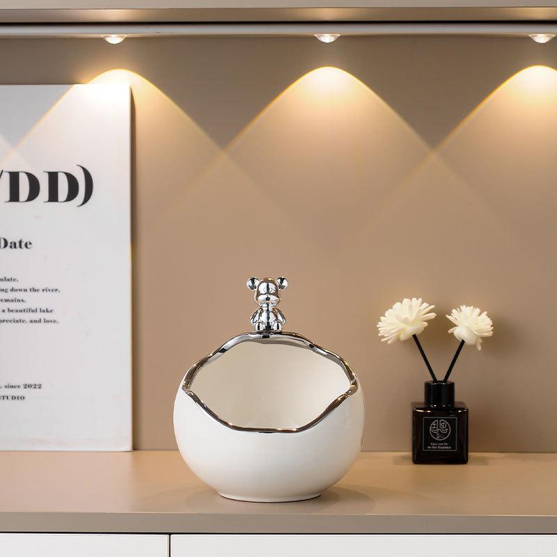 

Хранилище ключей в виде медведя, украшения для прихожей, керамическая полка для хранения ключей в скандинавском стиле, предметы интерьера, креативные украшения для подносов