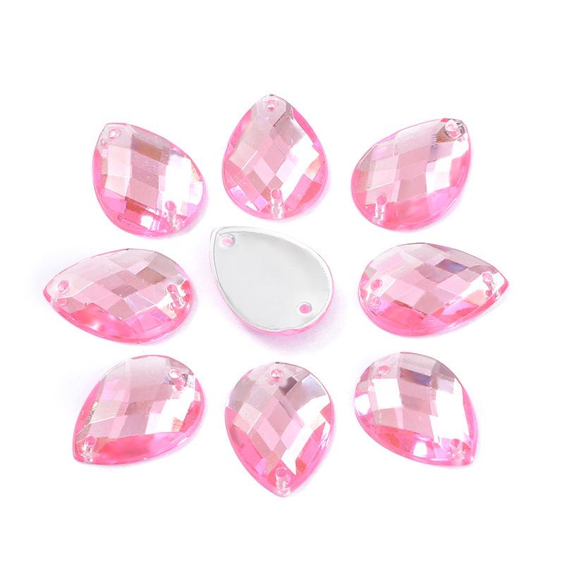 Teardrop Mesh Surface Flat-Bottom Acrylic Rhinestone for DIY Apparel & Jewelry