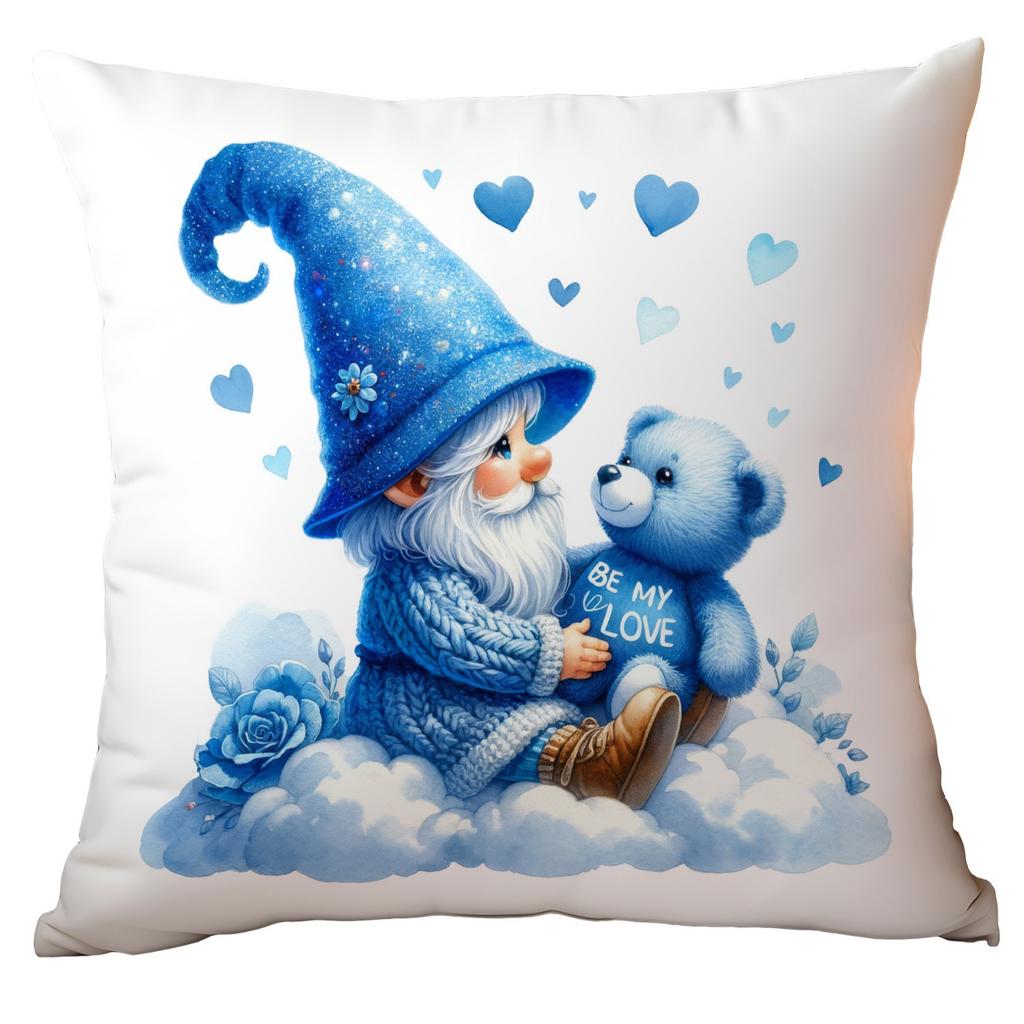 Valentinstag Kissenbezug Blau Aquarell Zwerg Kleiner Mann Kissenbezug Zuhause Sofa Kissenbezug