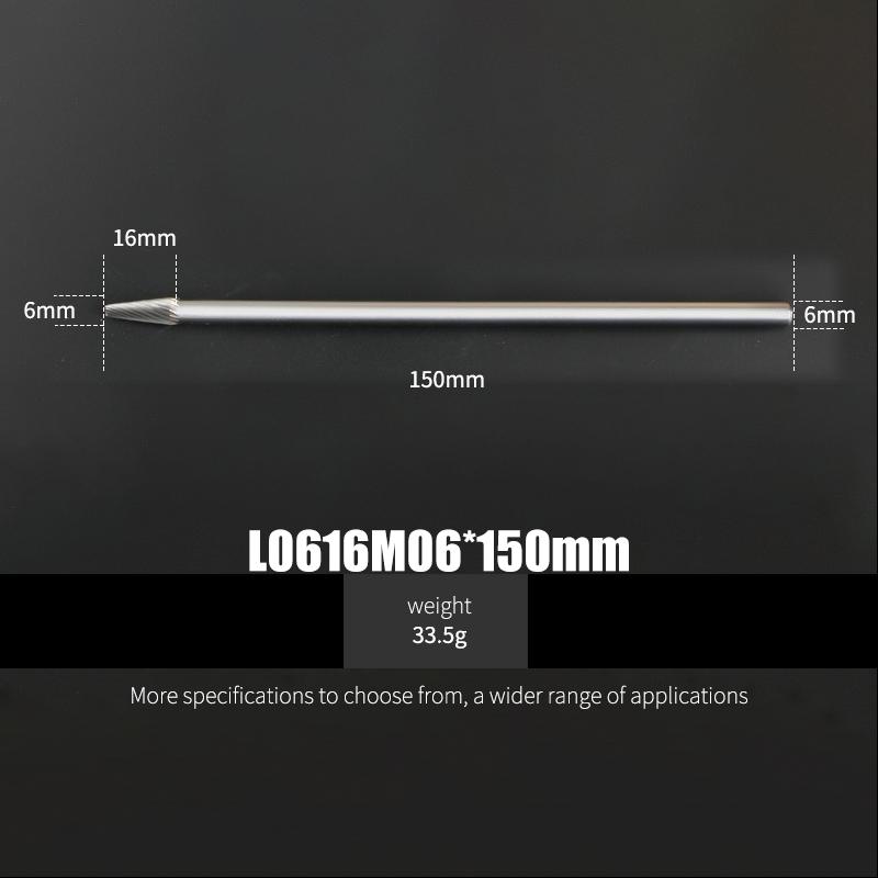 150mm Length 1Pcs Tungsten Carbide Rotary Files Woodworking Plastic Metal Iron Aluminum Stainless Steel Milling Cutter