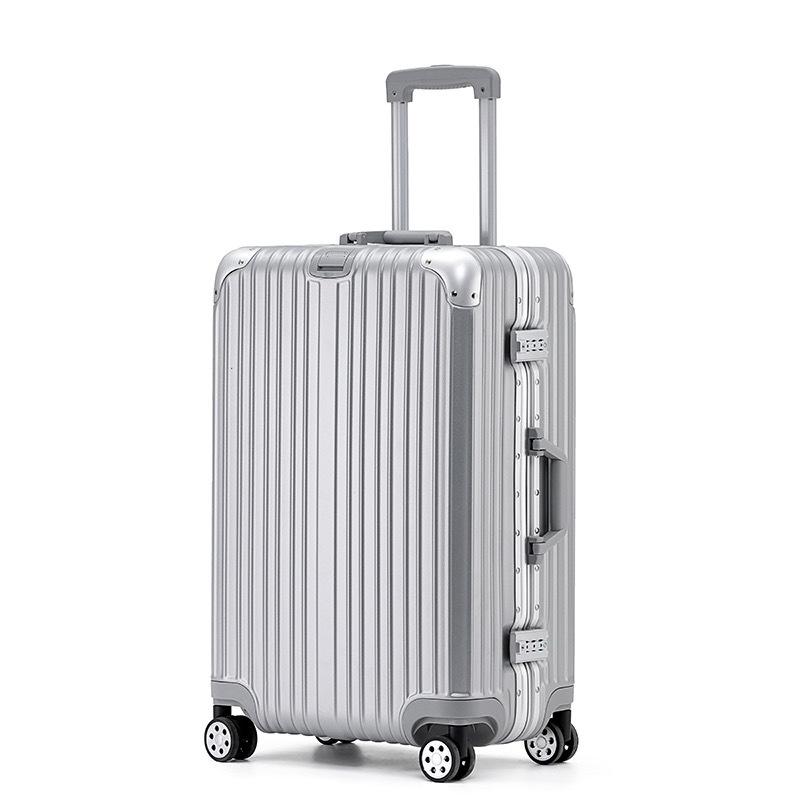 Aluminum Frame Carry-On Suitcase Set: 20"/24"/28" Password-Protected Luggage