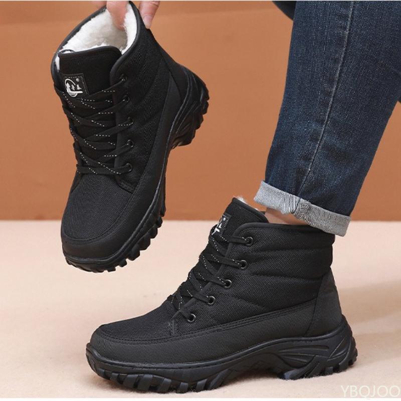 Men s warm cotton shoes thick outdoor snow boots high cut winter cold proof simple comfortable wear-resistant anti slip boots 40 5980₽
