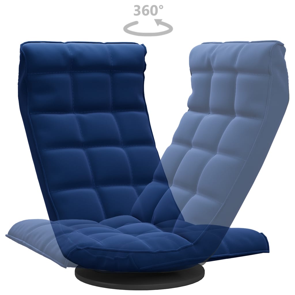 Floor Chair Swivel Blue Velvet
