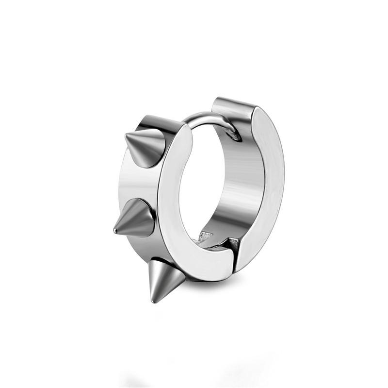 

Direct Stainless Steel Tapered Ear Buckle Trend Hip Hop Six Spiked Earrings Piercing Personalized Ear Clips Earrings