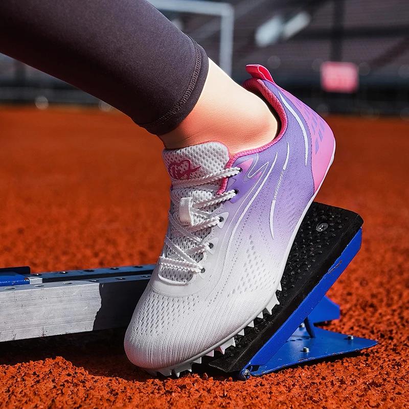 New Spike Running Shoes Men Lightweight Training Track Field Shoes Anti-slip Athletics Sneakers Unisex Zapatilla Para Atletismo