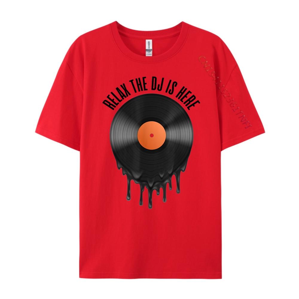 

Relax The Dj Is Here Melting Vinyl Record Plain T Shirts Wholesale Luxury Brand S