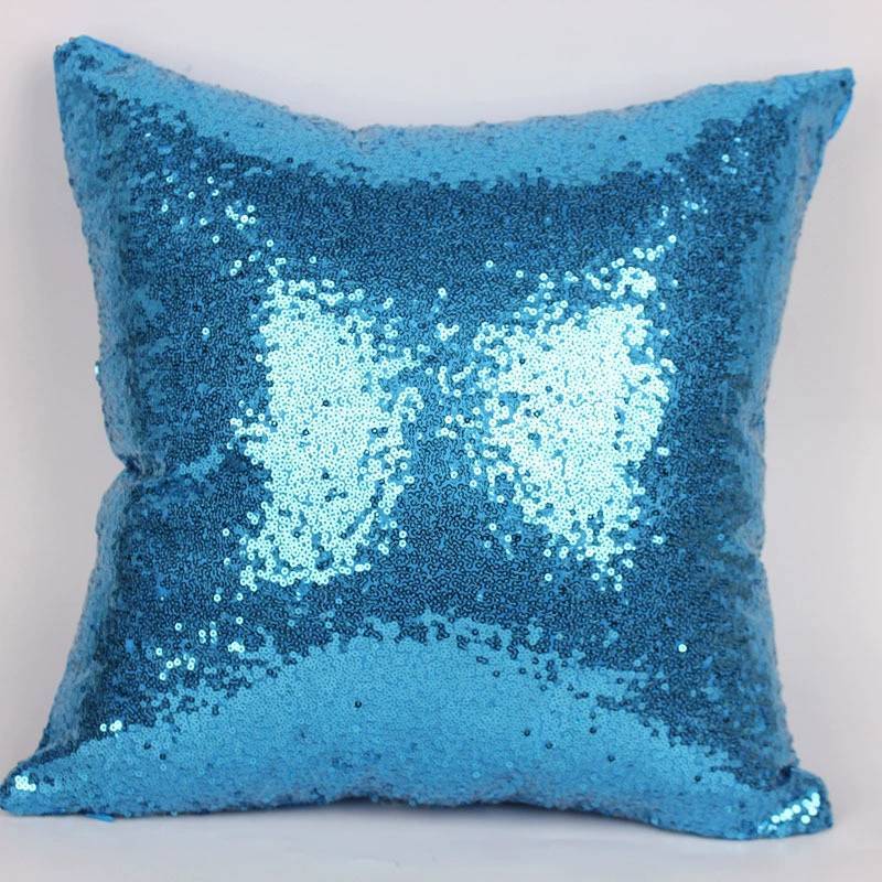 Chameleon Fabric Sequin Pillowcase With Solid Color For Living Room Decor
