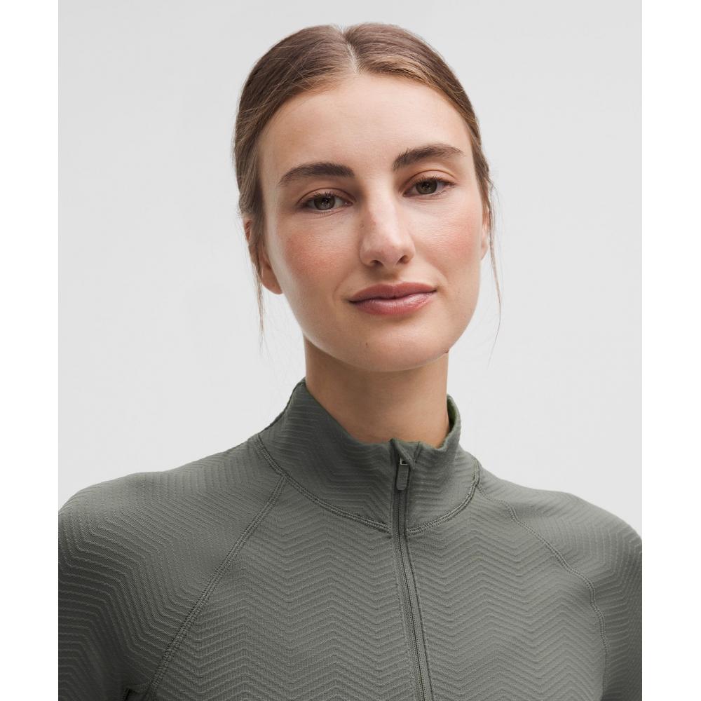Lululemon It S Rulu Cropped Half Zip  Chevron Updated Palm Deco