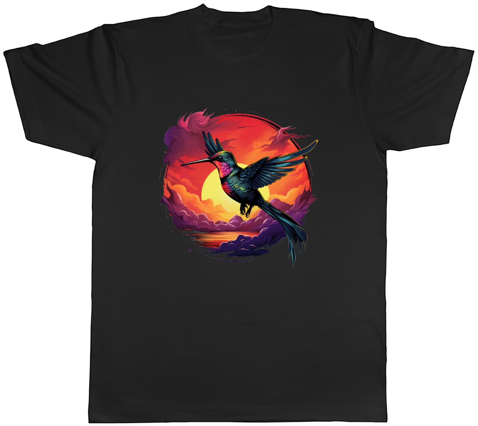 Tropical Hummingbird Unisexs TShirt Flying Bird Wildlife Sunset Tee Gift S