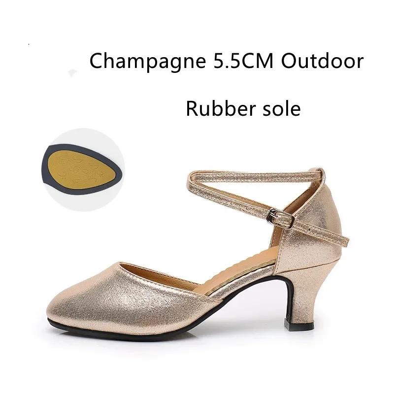 Zapatos Estándar para Mujer Nuevos Zapatos de Baile de Salón para Mujer con Perlas Punta Cerrada Zapatos de Salsa Suela Blanda de Goma Tacones Bajos para Danza Moderna