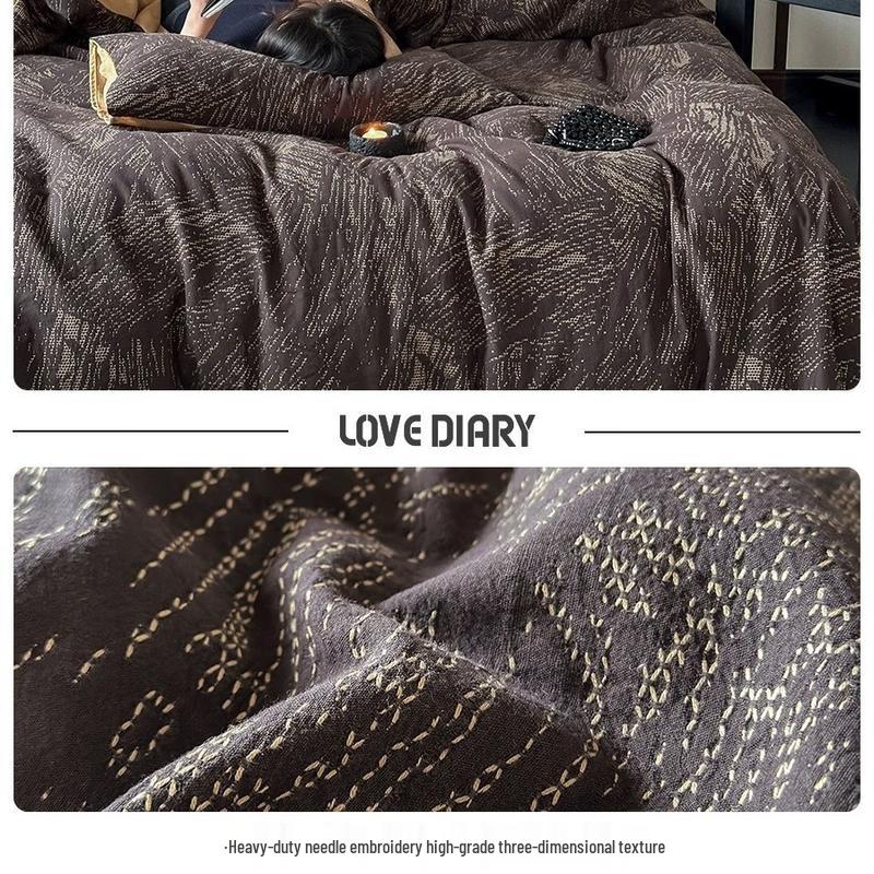 Вышитый жаккардовый комплект постельного белья из длинноволокнистого хлопка Li Lang