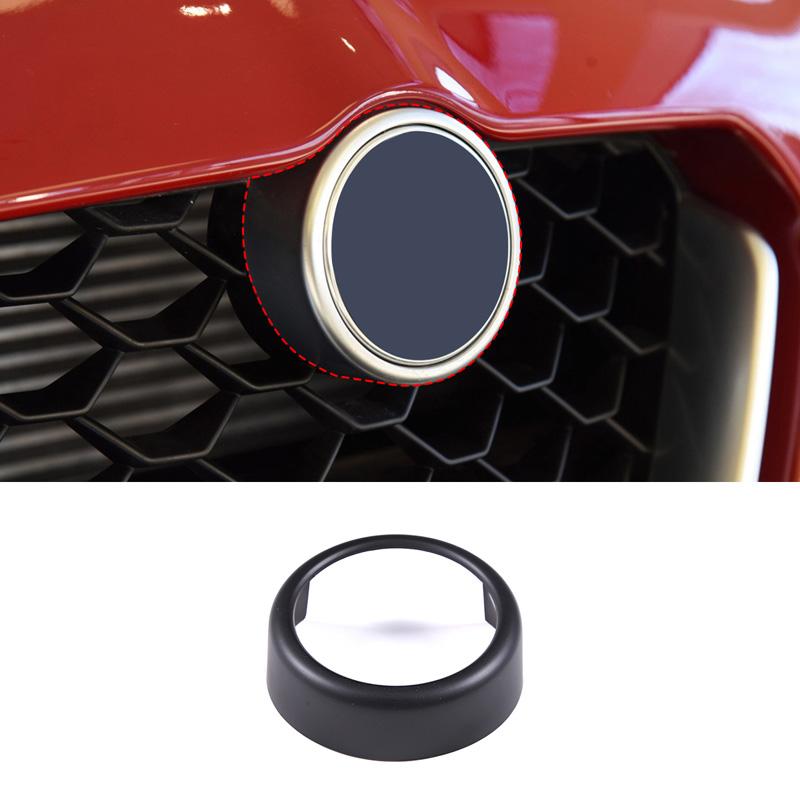 LUBTW1 For Alfa Romeo Giulia 2017 2018 2019-2025 Car Front Bumper Air Grilles V Frame Decoration Trim Sticker Logo Cover Accessories
