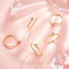 5Pcs 5 Style Flat Round Rhinestone Finger Rings Ion Plating(IP) 304 Stainless Steel Thin Finger Rings for Women Golden Crystal