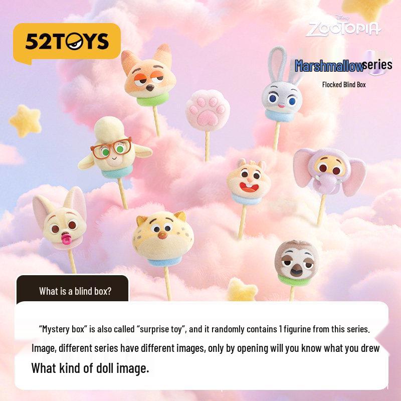 Zootopia Marshmallow Series Blind Box Flocked Figure Ornament by 52TOYS