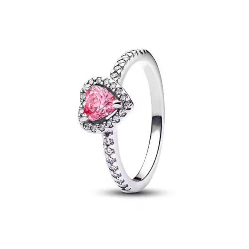 S925 Silver Pink Flower Bee and Bow Women's Ring Fashionable and Versatile Gift for Friends 2026