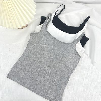 Stylish Solid Color Spaghetti Strap Camisole Vest for Women: Summer Inner & Outer Wear