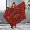 Patterned Blanket Red Geometric Print Throw Blanket Sofa Bed Bedding for Kids Teens Adults Decorative Gift