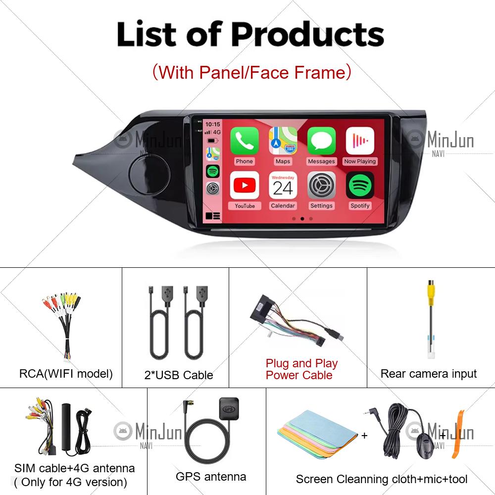 Android 14 Qualcomm Car radio For Kia Cee'd Ceed JD 2012-2016 Multimedia Video Player 4G+WIFI Autoradio GPS Wireless Carplay