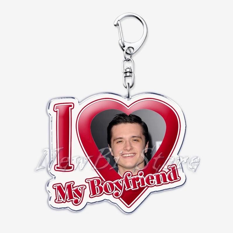 Hunger Games Popular I Love My Boyfriend Josh Hutcherson Key Chain Keychains Movie Ring for Bag Pendant Keyring Jewelry Gifts