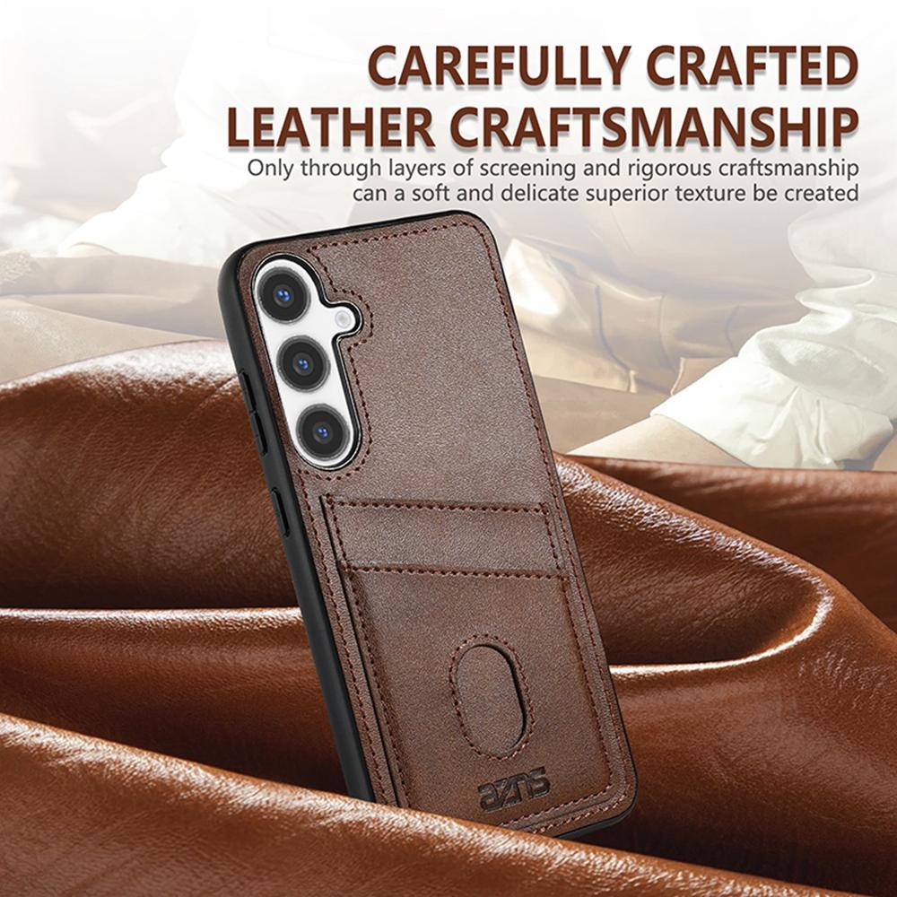 AZNS K1 Series For Samsung Galaxy A56 5G Case Calf Texture Anti-Drop PU+TPU Phone Cover with 2 Card Slot