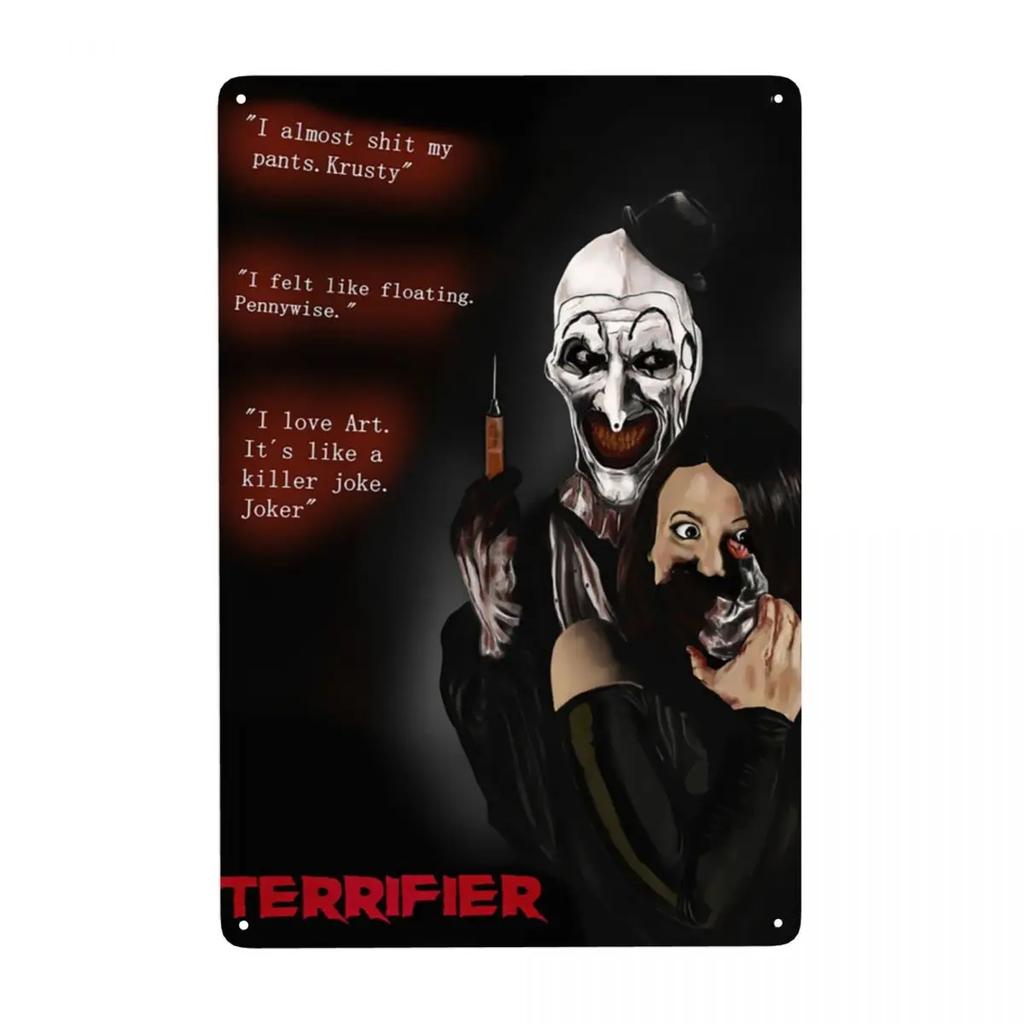 Retro Terrifiers Halloween Horrorfilm Metallschilder Benutzerdefinierte Blechschilder Tor Garten Bars Heimdekor 30x20cm