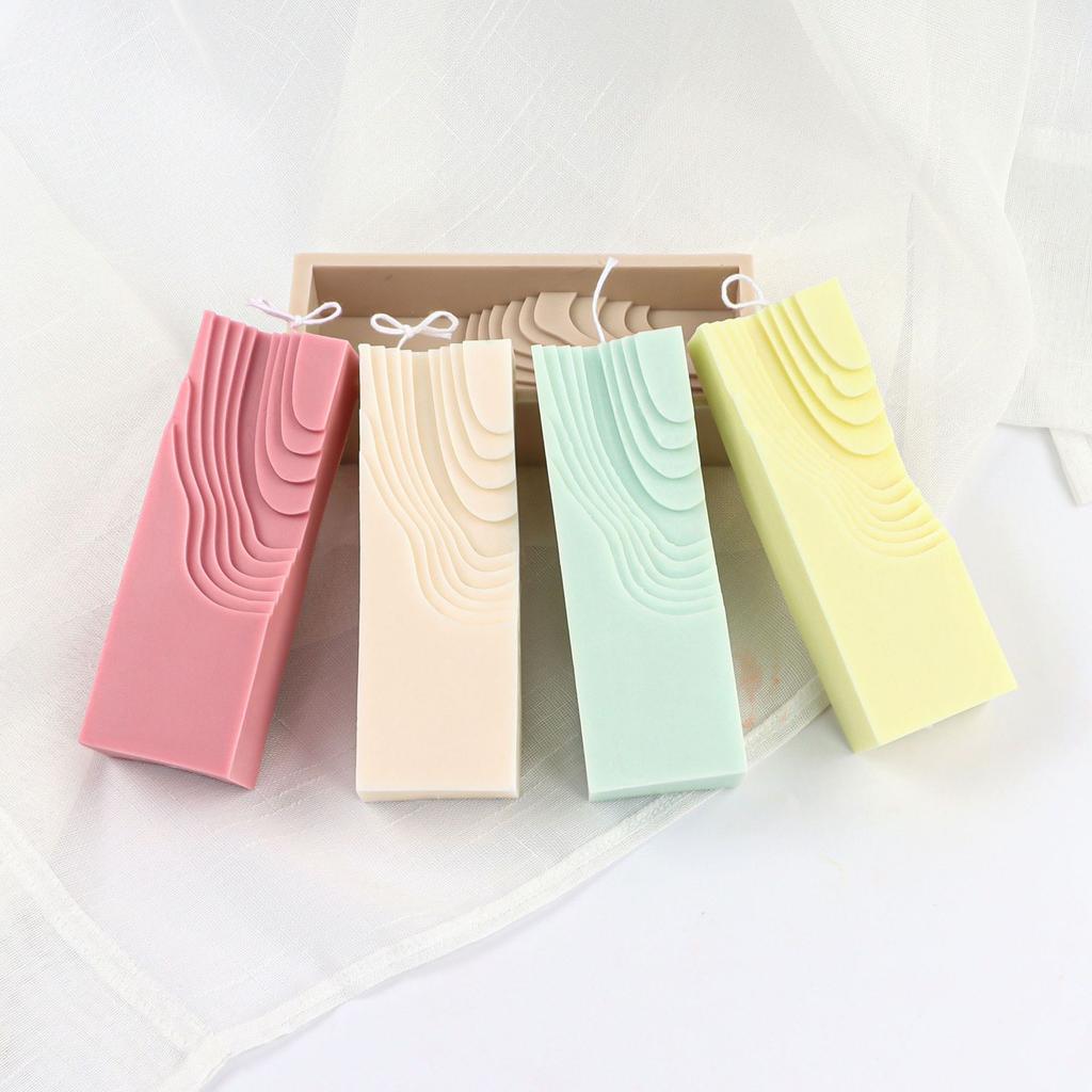 3d Pasek Kostka Falujący Miska Prostokątna Świeca Forma Silikonowa DIY Ręcznie Robiona Forma z Żywicy Epoksydowej Ornament Świeca Mydło Wyrób Dekoracja Domu