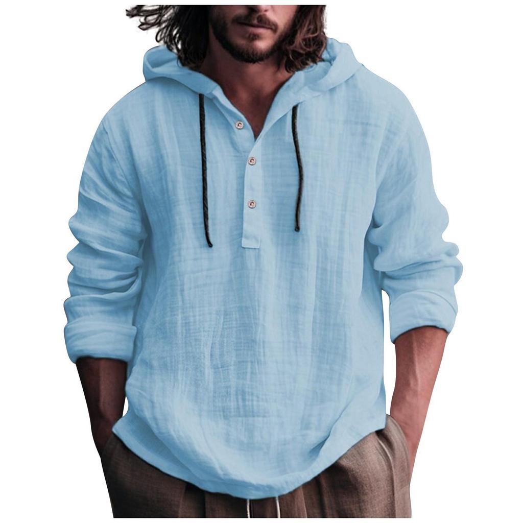 Men's Summer New Loose Print Long Sleeve Shirt Cardigan Beach Shirt