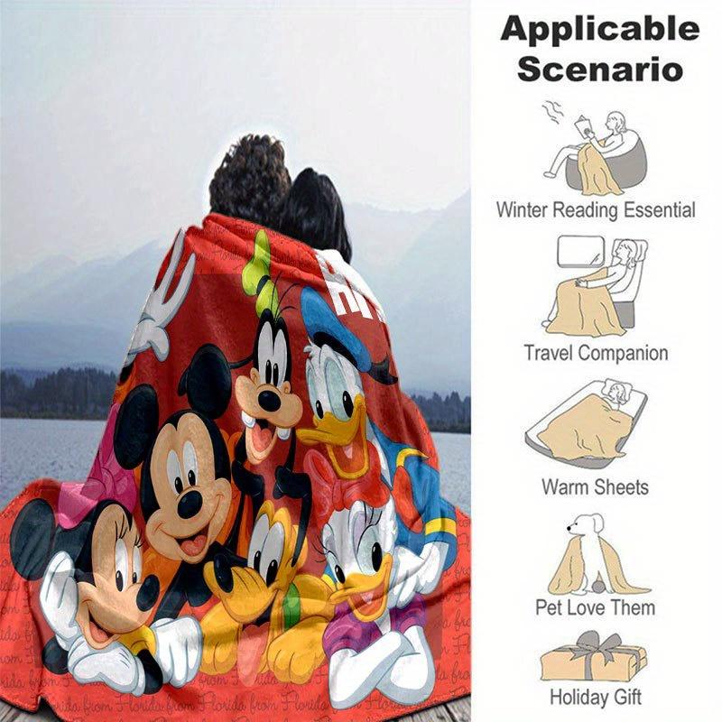 Mickey and Minnie Cartoon Blanket, Short Plush Cute Warm Blanket, Living Room Home Decoration Sofa Four Seasons Travel