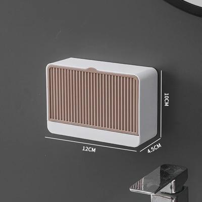 Colgante de Pared sin Taladro Rejilla Doble Tapa de Almeja Jabonera Tapa de Inodoro Estante para Jabón Baño Cocina Caja de Jabón Almacenamiento de Platos