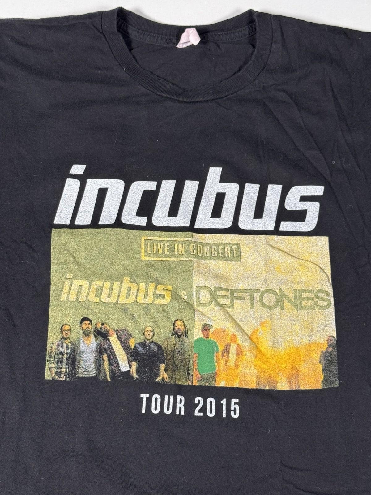 Incubus Deftones Tour 2015 Concert Mens Large Black Band Tee Unisex T-Shirt M
