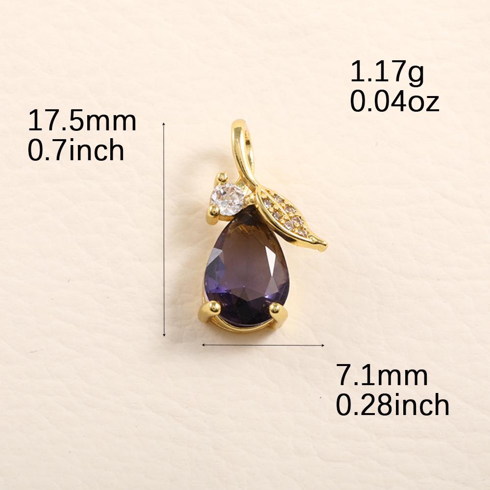 Versatile Pink-Purple Teardrop Zircon Necklace Pendant - DIY Jewelry Accessory