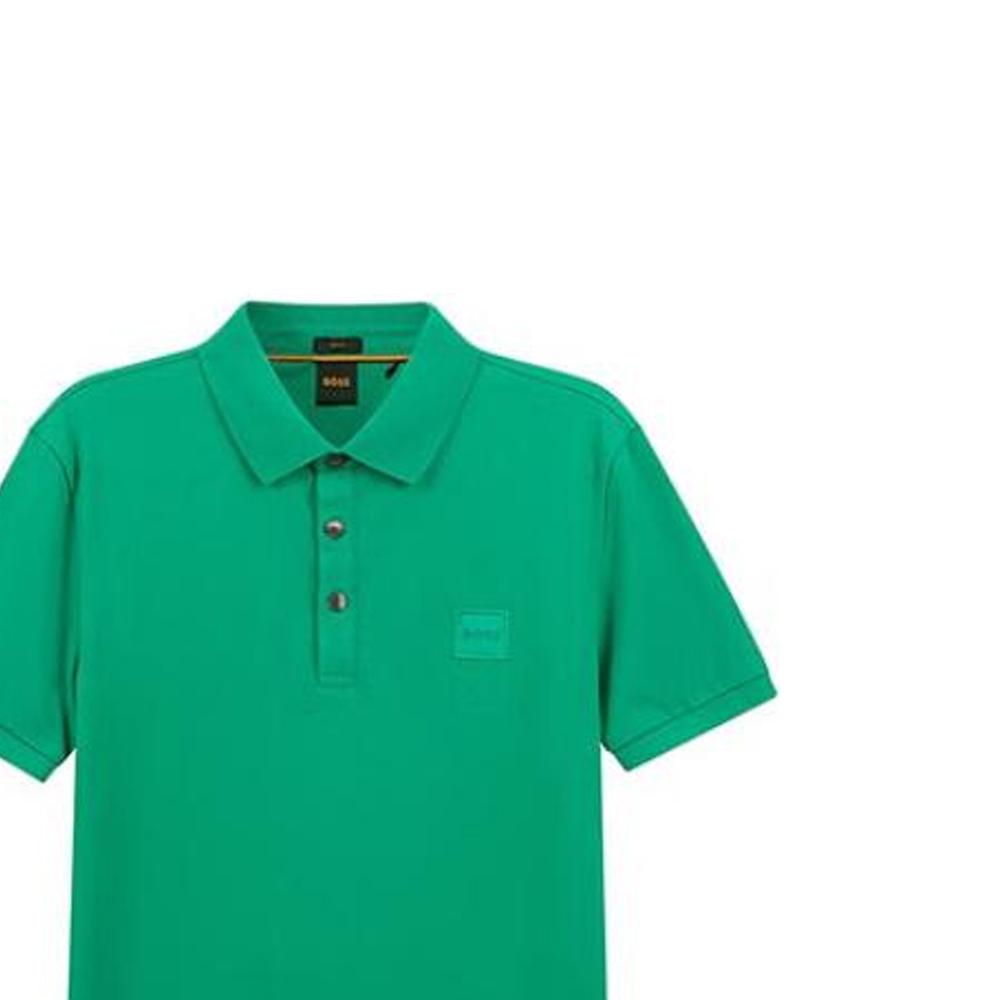 HUGO BOSS Polo Shirts Men's Green Polo Collar Moderate Straight Fit 50472668-312