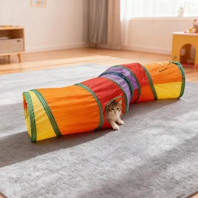 Yousheng Cat Tunnel Tube Toy for Indoor Cats 5 Way/3 Way/S-Shaped Collapsible Play Tunnel with Interactive Peep Hole for Kittens Puppies Rabbits