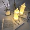 LED Candles Crystal Lamp Led Flameless Candles Operated Pillar Candles with Realistic Flame Light Desk Lamp Decorative Candles