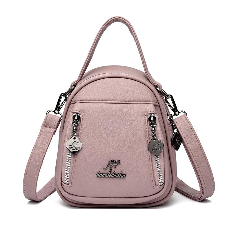 Handtasche mit großem Fassungsvermögen aus weichem Leder, hochwertige Textur, Umhängetasche, kleine runde Tasche, modische Umhängetasche