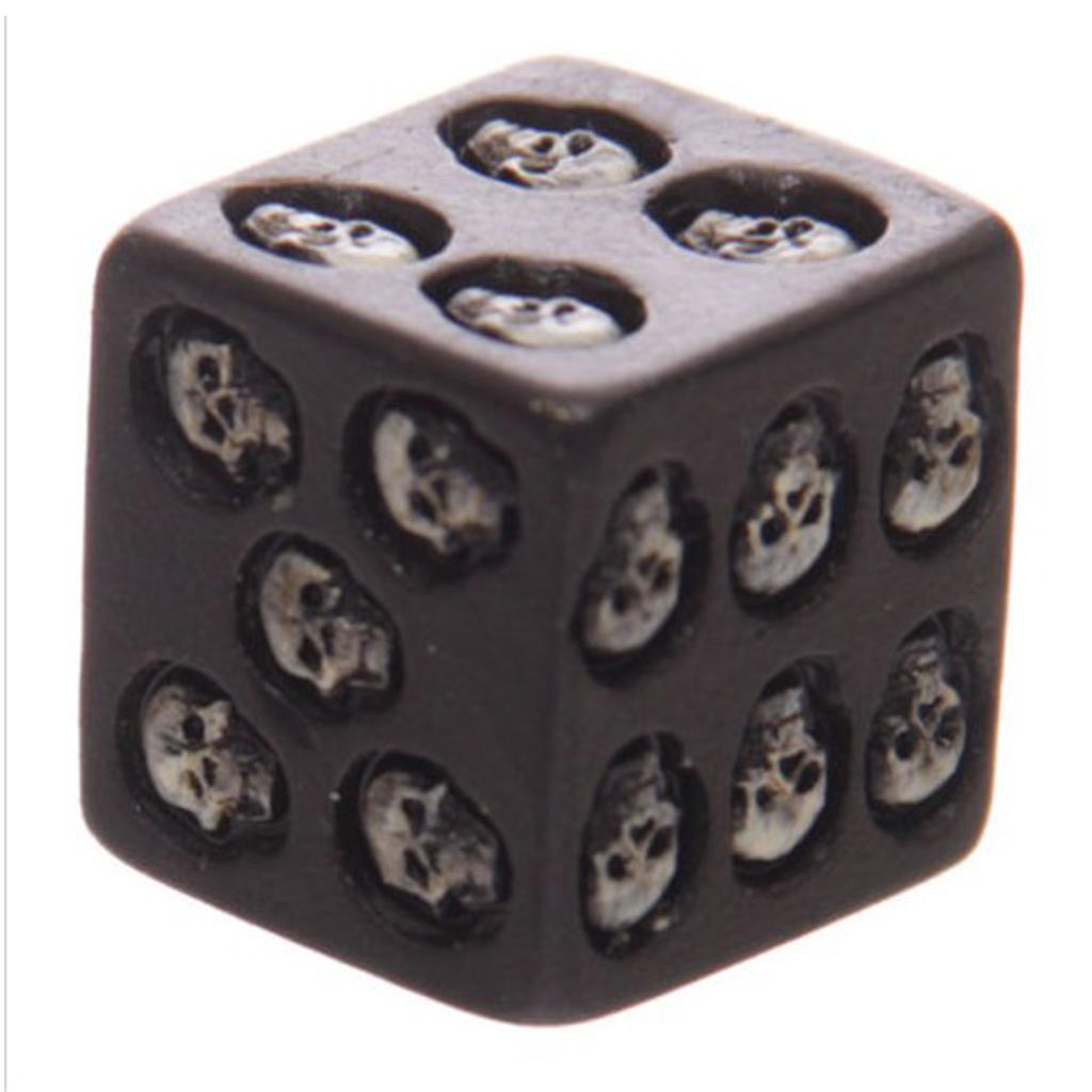 5pcs/set Halloween Skull Dice Decorative Black Skull Dice  of Halloween Party Death Table Game Toy Death Set of 5 18mm